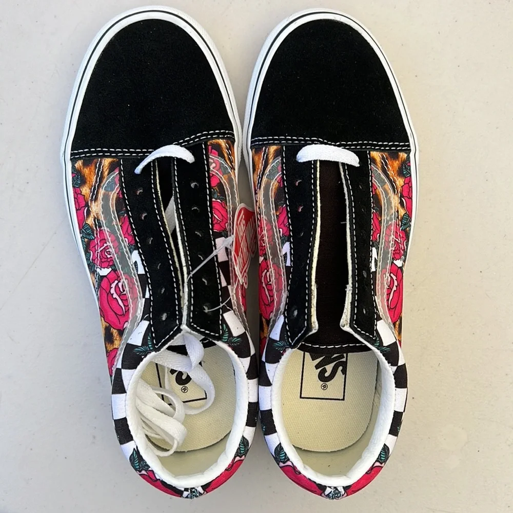 VANS | Old Skool Rose Animal Checkered Print Shoes - Picture 4 of 7
